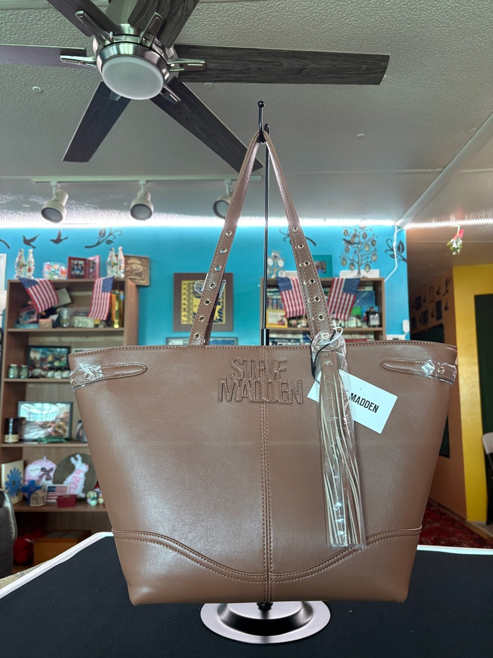 Steve Madden Brown Tote Bag with Tassel